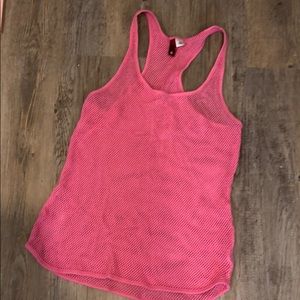 PINK FISH NET TANK TOP.